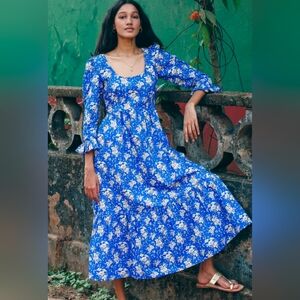 Floral Blue Dress - Size Small - Bouquet Carys Dress
